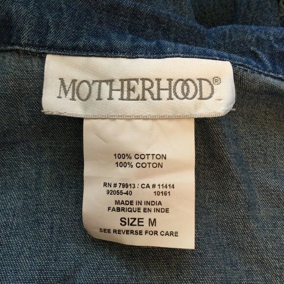 Motherhood Maternity Boho Top denim floral embroidered 3/4 length sleeve Size M - Picture 5 of 5